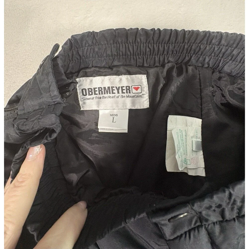 Obermeyer Size Large Tundra Mens Insulated Ski Snow Pants Full Side Zip Black